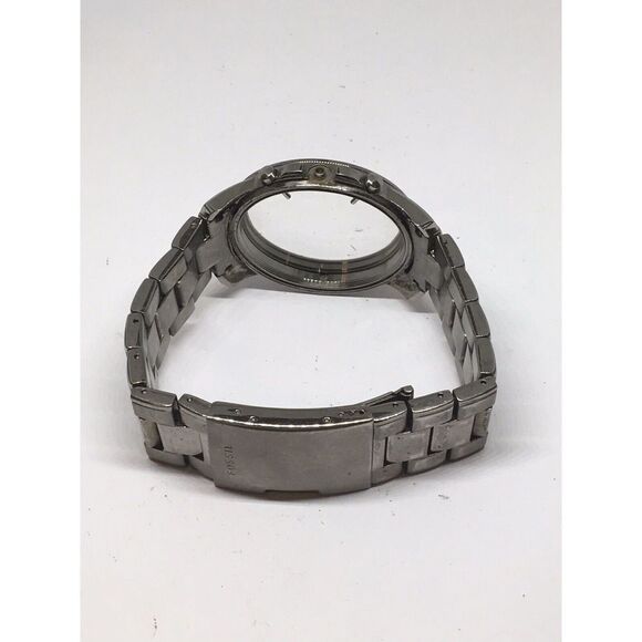 Fossil Stainless Steel Parts Links Band 22mm Case W/ Crystal Clasp Silver V934 - Picture 4 of 4